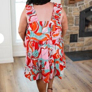 Floral tiered tank dress